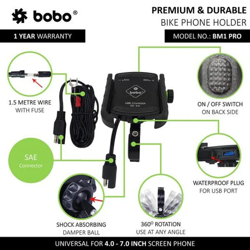 Bobo BM1 Pro Mobile Holder (BM1 + Fast USB Cable + SAE Connector )