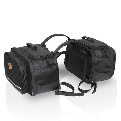 Guardian Gears  stallion saddle bags with rain covers 50 Ltr expandable to 65Ltr fits on all motorcycle with a saddle stay installed