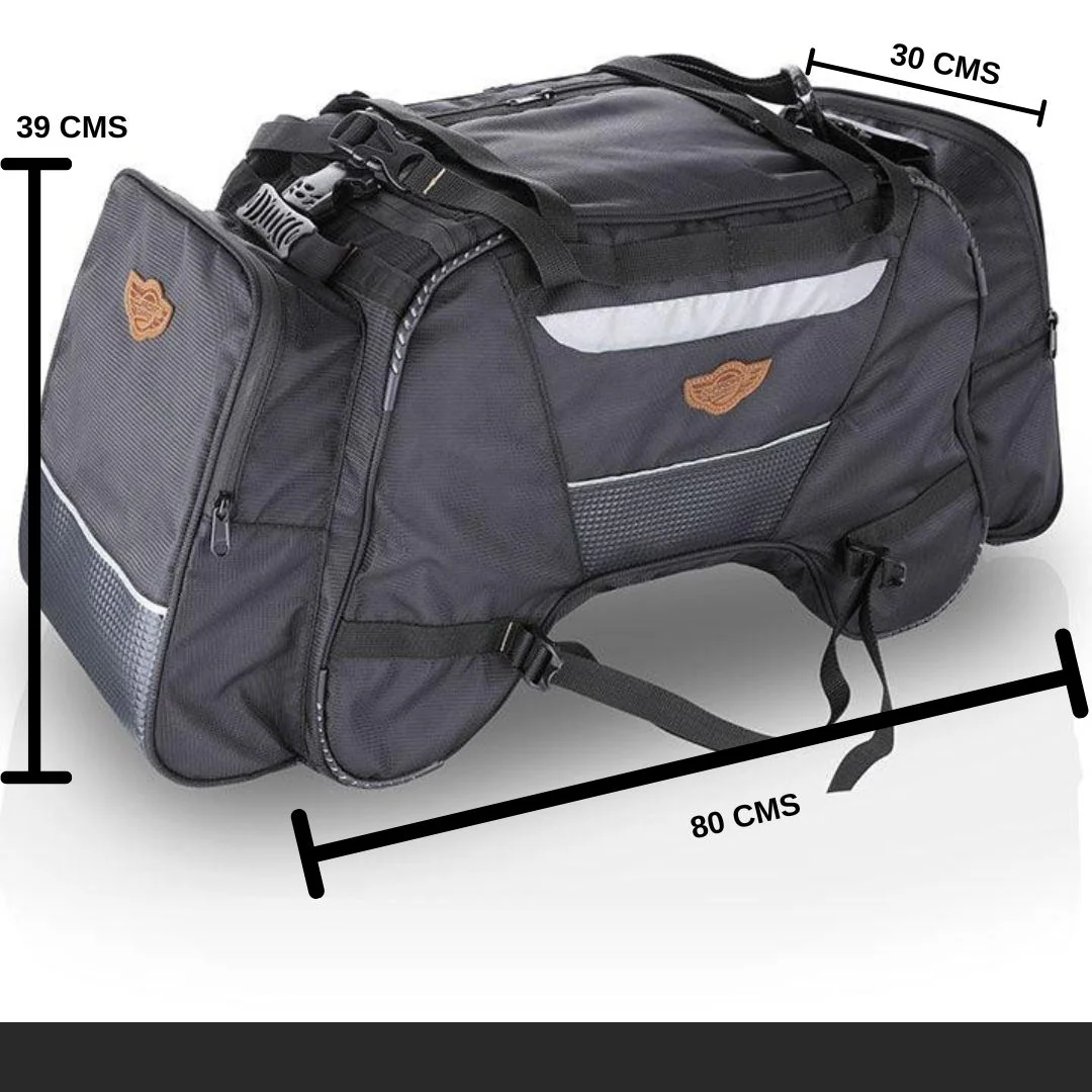 Guardian Gear Rhino 70 ltr Tail Bag With Waterproof Rain Covers Fits on All Motorcycles