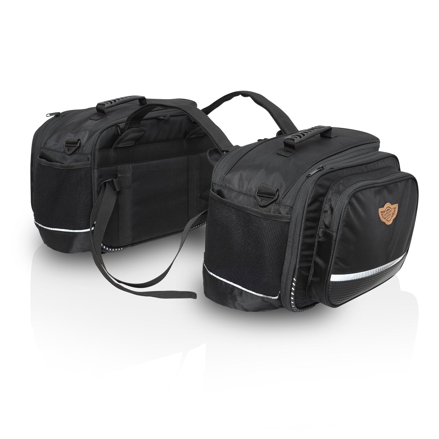 Guardian Gears  stallion saddle bags with rain covers 50 Ltr expandable to 65Ltr fits on all motorcycle with a saddle stay installed