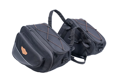 Guardian gears stallion sports 45Ltr expandable up to 60Ltr Saddle bags for Up-swept Exhuast with waterproof rain cover