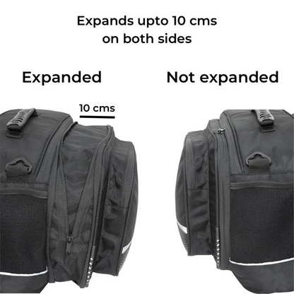 Guardian Gears  stallion saddle bags with rain covers 50 Ltr expandable to 65Ltr fits on all motorcycle with a saddle stay installed