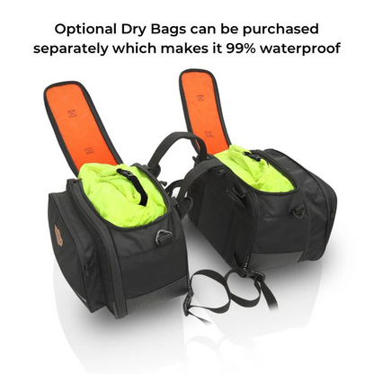 Guardian Gears  stallion saddle bags with rain covers 50 Ltr expandable to 65Ltr fits on all motorcycle with a saddle stay installed