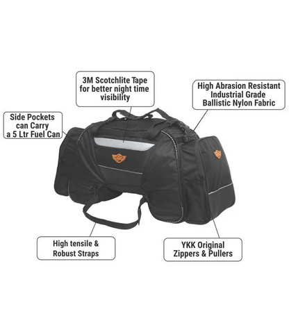 Guardian Gear Rhino 70 ltr Tail Bag With Waterproof Rain Covers Fits on All Motorcycles