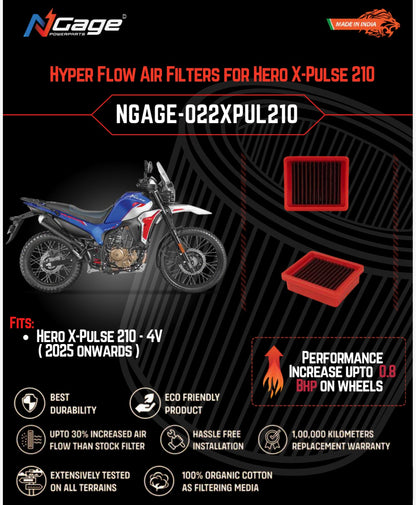 Hero X-Pulse 210- 4V Air filter N-Gage Hyper Flow