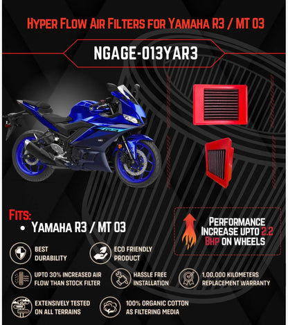 Yamaha R3 / MT 03 Air filter N-Gage Hyper Flow