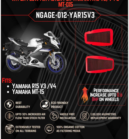 Yamaha R15 V3/ V4 / MT-15  Air filter N-Gage Hyper Flow